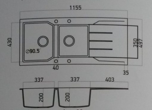 Νεροχύτης ULTRA GRANITE 801 SANITEC - Image 2