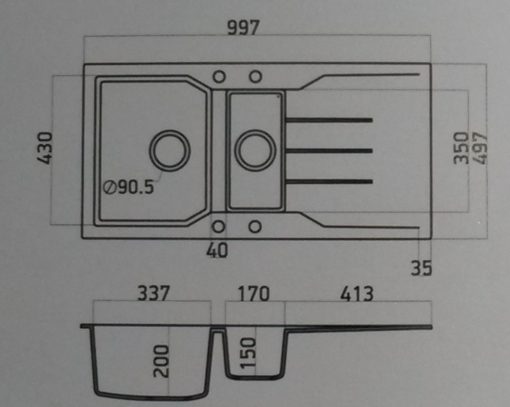 Νεροχύτης ULTRA GRANITE 802 SANITEC - Image 2