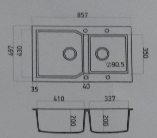 Νεροχύτης ULTRA GRANITE 804 SANITEC - Image 2