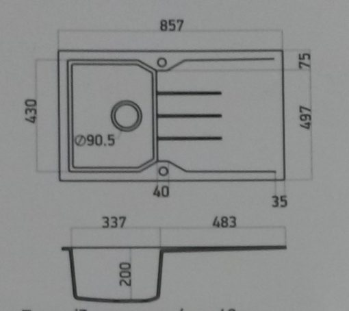 Νεροχύτης ULTRA GRANITE 805 SANITEC - Image 2