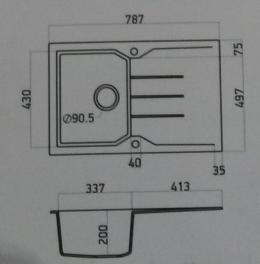 Νεροχύτης ULTRA GRANITE 807 SANITEC - Image 2