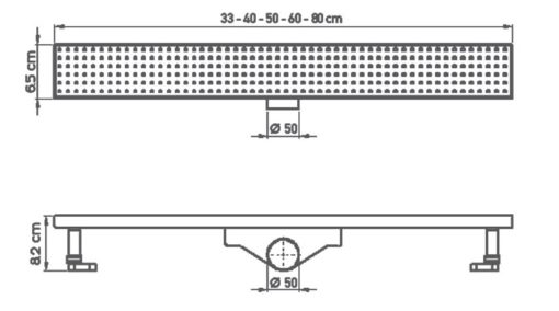 Σχάρα Κανάλι Μπάνιου Ντους 40 INOX DOLU - Image 2