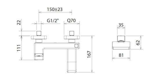 Μπαταρία λουτρού PROFILI PLUS LATORRE 46019-100 - Image 2