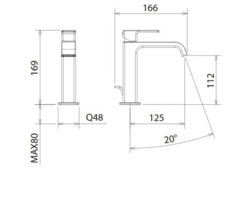 Μπαταρία Νιπτήρος PROFILI PLUS 46001-100 Latorre - Image 2