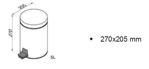 Χαρτοδοχείο 5L Επιδαπέδιο STANDARD-HOTELIA 635 GEESA - Image 2