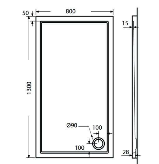 Ντουζιέρα 130x80x5,5 EXTRA FLAT E13080-300 SIRENE - Image 2