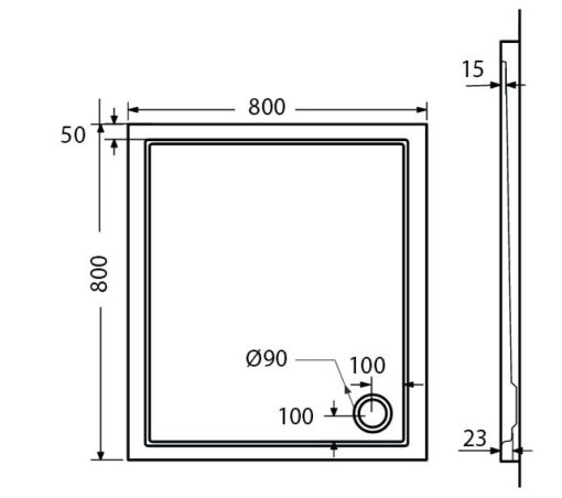 Ντουζιέρα 80x80x5,5 EXTRA FLAT E8080-300 SIRENE - Image 2