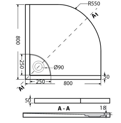 Ντουζιέρα 80x80x5 FLOW FQ8080-300 SIRENE - Image 2