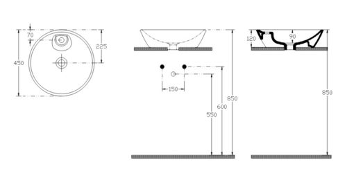 Νιπτήρας Επιτραπέζιος Φ45εκ.  33011-300 BIANCO CERAMICA - Image 2