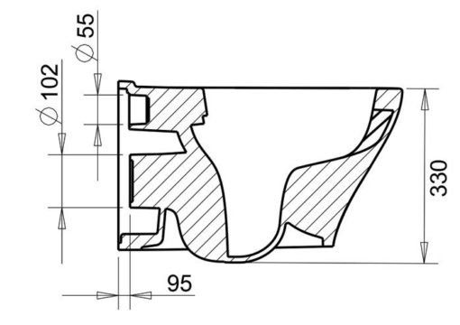 Λεκάνη κρεμαστή  FRESH RIM OFF BLACK MATT - Image 4