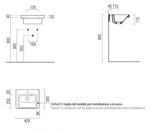 Νιπτήρας 42χ34εκ NORM 8685-300 GSI - Image 3