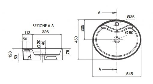Νιπτήρας WIND/R 54.5χ45 8030R-300 SCARABEO - Image 2
