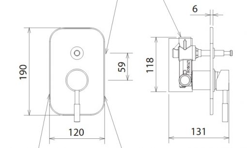 Μίκτης εντοιχισμού 2 εξόδων NEW TECH 12050R-100 LA TORRE - Image 2