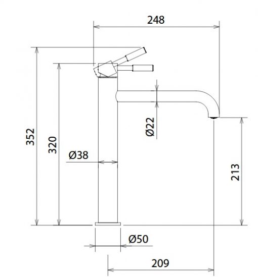 Μπαταρία Νιπτήρος Υψηλή NEW TECH 12507-100 LA TORRE - Image 3