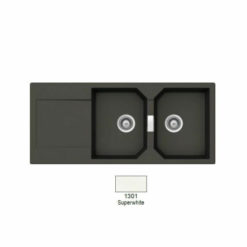 SHOCK CRISTALITE MANHATTAN 30300-1301 SUPERWHITE Νεροχύτης Κουζίνας Γρανίτης 116X51
