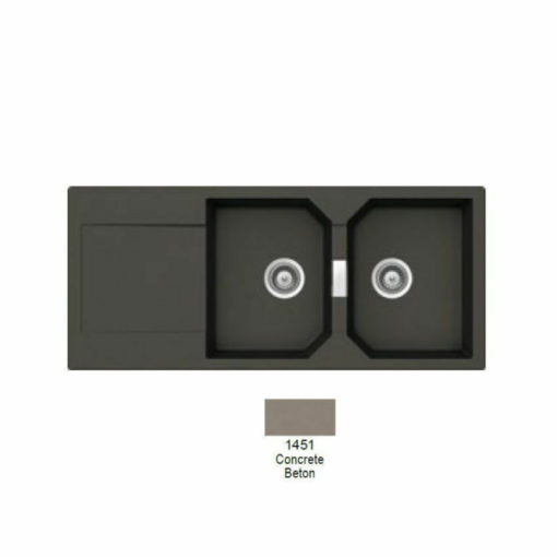 SHOCK CRISTALITE MANHATTAN 30300-1451 CONCRETE BETON Νεροχύτης Κουζίνας Γρανίτης 116X51