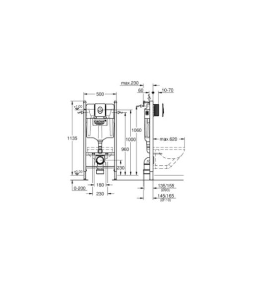 Σετ Καζανάκι Εντοιχισμού GROHE RAPID SL 38745001 - Image 2