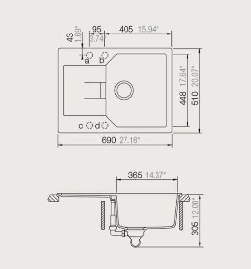 SHOCK CRISTALITE MANHATTAN 30170-1301 SUPERWHITE Νεροχύτης Κουζίνας Γρανίτης 69X51 - Image 2