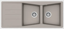 SHOCK CRISTALITE CITY 32300-1451 CONCRETE BETON Νεροχύτης Κουζίνας Γρανίτης 116X50