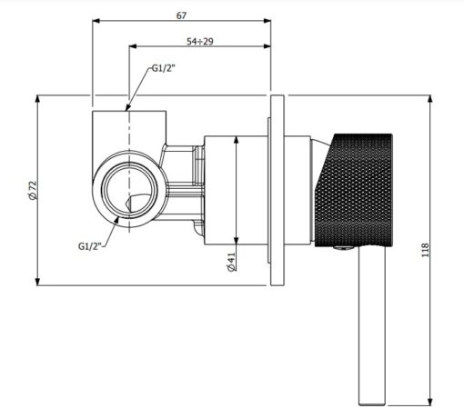 Μίκτης εντοιχισμού 1 εξόδου INDUSTRIAL INOX FINISH 512050-110 ARMANDO VICARIO - Image 2