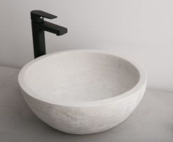 Νιπτήρας Μπάνιου Επικαθήμενος Πέτρινος STONE WHITE Φ40