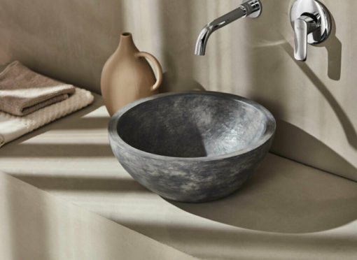 Νιπτήρας Μπάνιου Επικαθήμενος Πέτρινος STONE ANTHRACITE Φ40