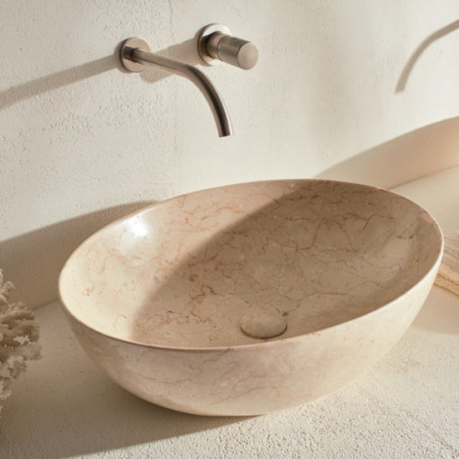 Νιπτήρας Μπάνιου MALIN marble MR55-500 (55X41εκ.) FOSSIL - Image 3