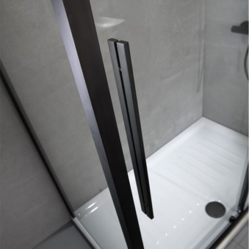 Καμπίνα γωνιακής εισόδου FLOW CORNER ENTRY BLACK MATT CF10080C-400 (100X80εκ.) DEVON - Image 2