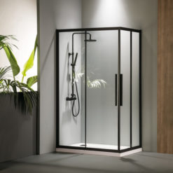 Καμπίνα γωνιακής εισόδου FLOW CORNER ENTRY BLACK MATT CF80C-400 (80X80εκ.) DEVON