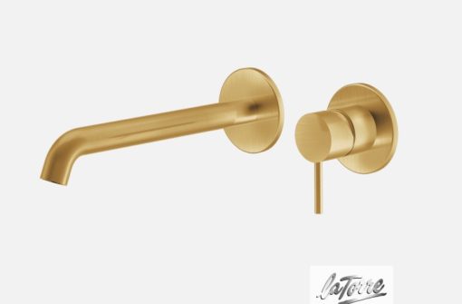 Μπαταρία Νιπτήρος Εντοιχισμού 2 οπών ELLE 316 35032-211 gold brushed pvd LA TORRE