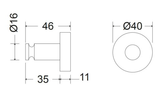 Άγκιστρο μονό 4,6εκ. WISH bronze brushed 807-221 PERFORMA DESIGN - Image 2