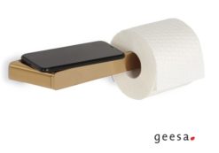 Χαρτοθήκη με εταζέρα SHIFT gold brushed 9924-201 GEESA