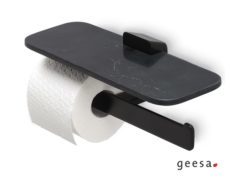 Χαρτοθήκη διπλή με εταζέρα SHIFT black matt 9948-400 GEESA