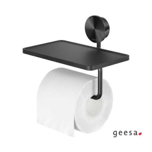 Χαρτοθήκη με εταζέρα 18,5εκ. OPAL BLACK BRUSHED PVD GEESA