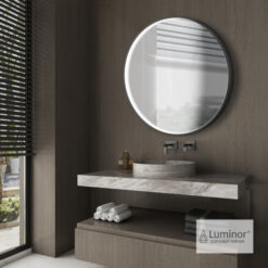 Καθρέπτης Φ70εκ DOT BLACK BRUSHED LUMINOR