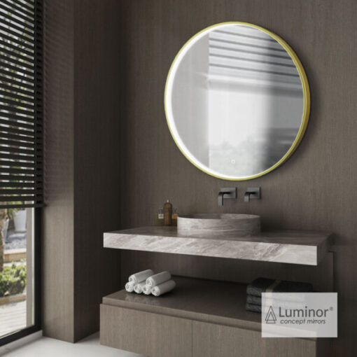Καθρέπτης Φ70εκ DOT GOLD BRUSHED LUMINOR