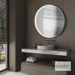 Καθρέπτης Φ70εκ DOT INOX BRUSHED LUMINOR