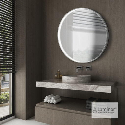 Καθρέπτης Φ70εκ DOT INOX BRUSHED LUMINOR