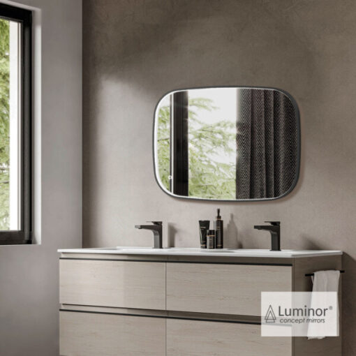 Καθρέπτης 60X80εκ FIZ 60 BLACK BRUSHED LUMINOR