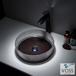 Νιπτήρας Γυάλινος RING-D Φ40εκ. VL1040-400 VOSS GLASS BLACK