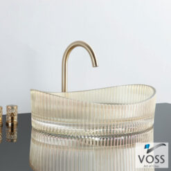 Νιπτήρας Γυάλινος CAVO 50X37.5εκ. VL1150-200 VOSS GLASS GOLD