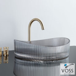 Νιπτήρας Γυάλινος CAVO 50X37.5εκ. VL1150-400 VOSS GLASS GREY