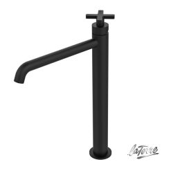 Μπαταρία Νιπτήρος Υψηλή ELLE CROSS Black Matt 38016-400 LA TORRE