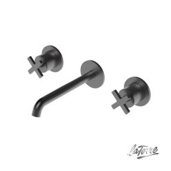 Μπαταρία Νιπτήρος Εντοιχισμού 3 Οπών ELLE CROSS Black Brushed 38118-410 LA TORRE