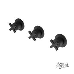 Μπαταρία Εντοιχισμού με εκτροπέα 2/3 Εξόδων ELLE CROSS Black Matt 38289-400 LA TORRE