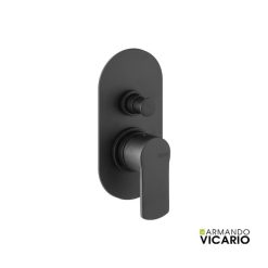 Μίκτης Εντοιχισμού Με Εκτροπέα 2 Εξόδων GLAM Black Matt 610050D-400 ARMANDO VICARIO