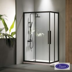 Καμπίνα γωνιακής εισόδου FLOW CORNER ENTRY BLACK MATT CF10090C-400 (100X90εκ.) DEVON