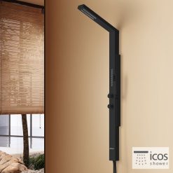 Θερμομικτική Στήλη Ντουζ - Υδρομασάζ FINA BLACK MATT ICOS SHOWER