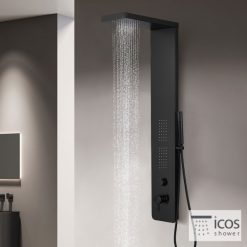 Θερμομικτική Στήλη Ντουζ - Υδρομασάζ OPRA BLACK MATT ICOS SHOWER